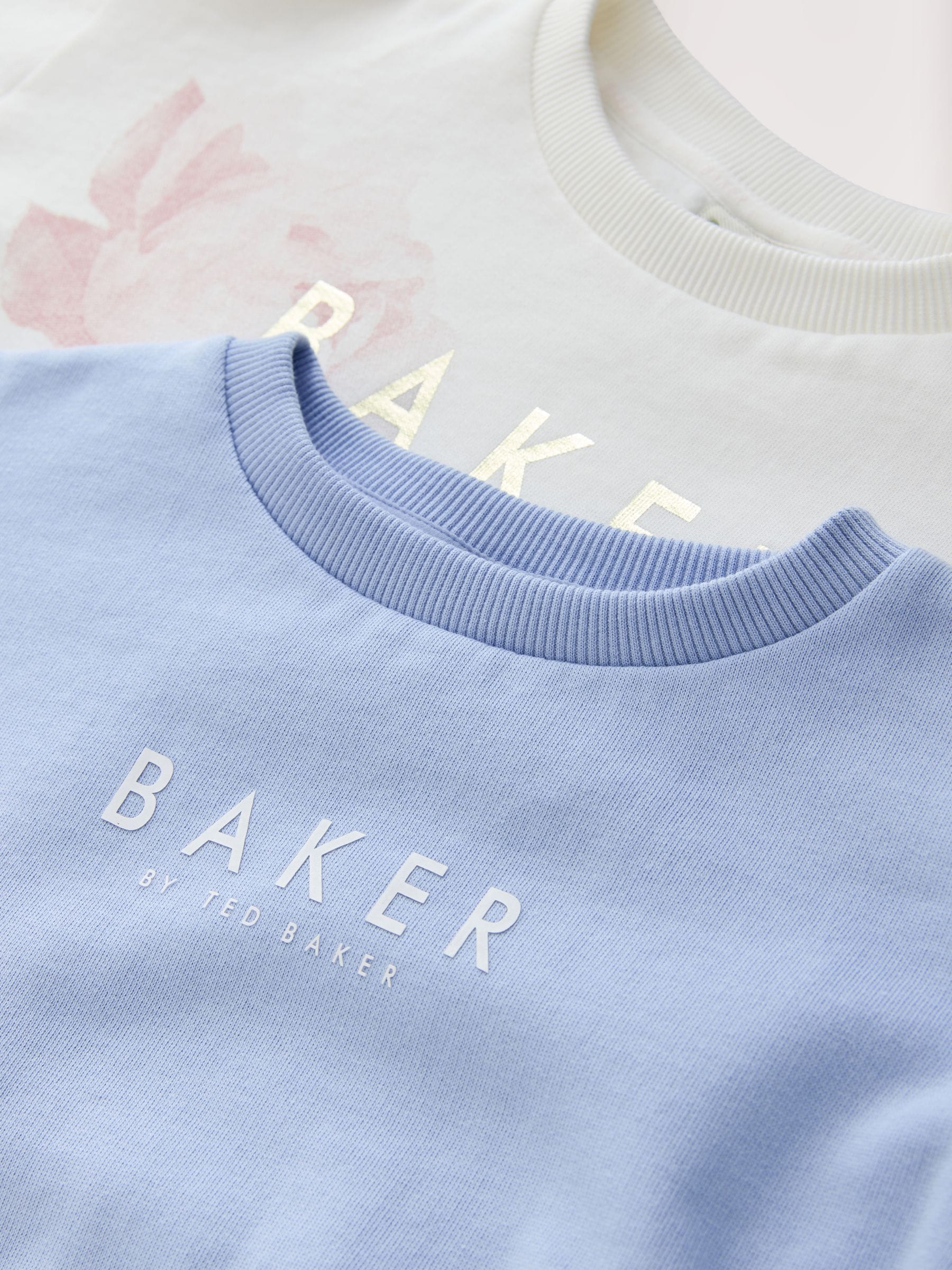 Baker by Ted Baker Blue/White Floral Graphic Sweat Tops 2 Pack image 5