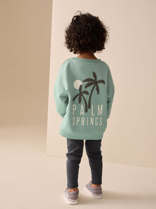 Dsiney Kidz - Sage Green Crew Neck Sweatshirt and Leggings Set (3mths-7yrs) image 1