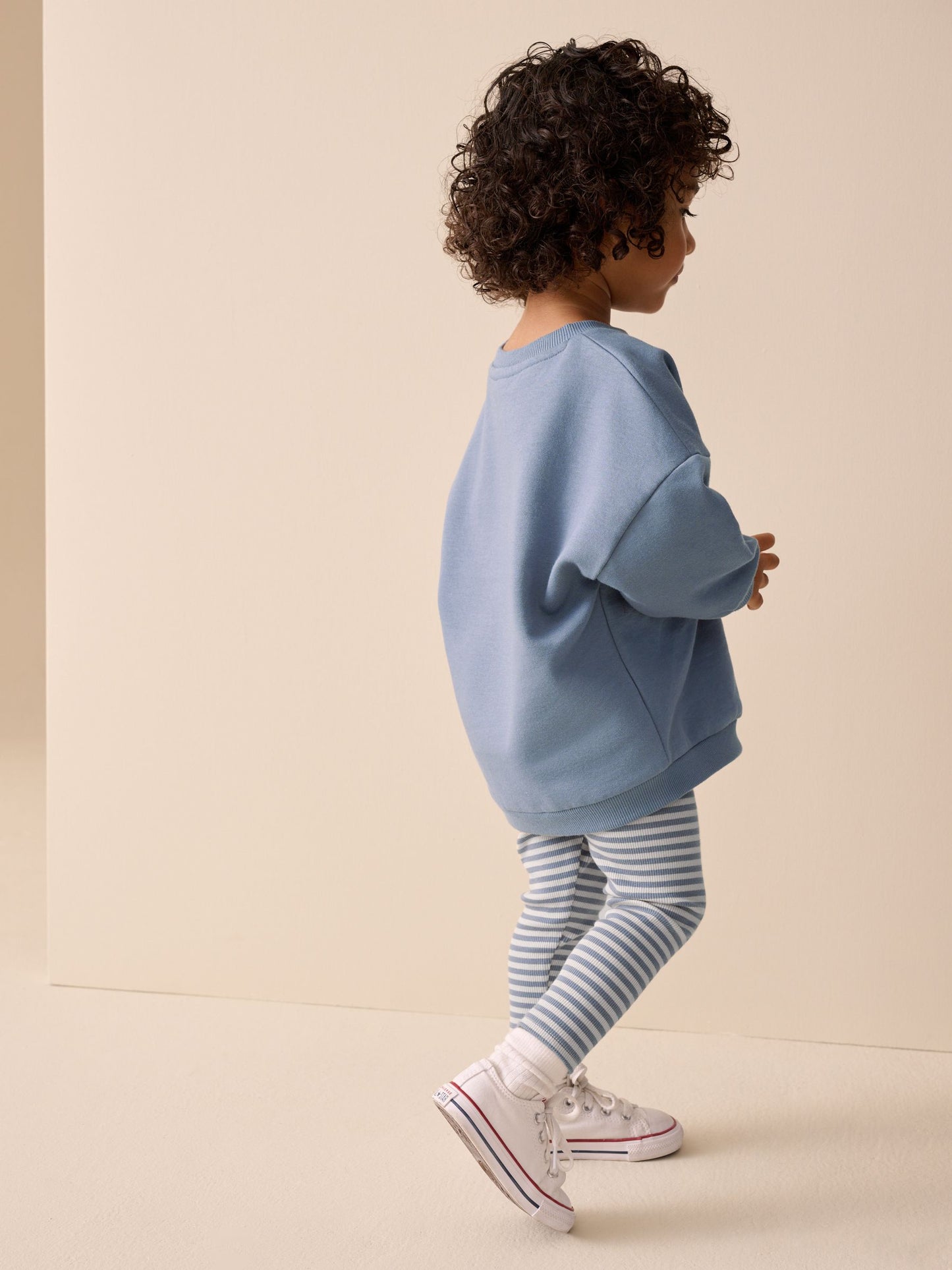 Mid Blue Crew Neck Sweatshirt and Leggings Set (3mths-7yrs) image 3