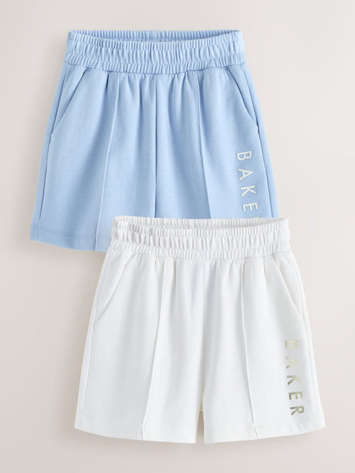 Baker by Ted Baker Blue/White Sweat Shorts 2 Pack image 1