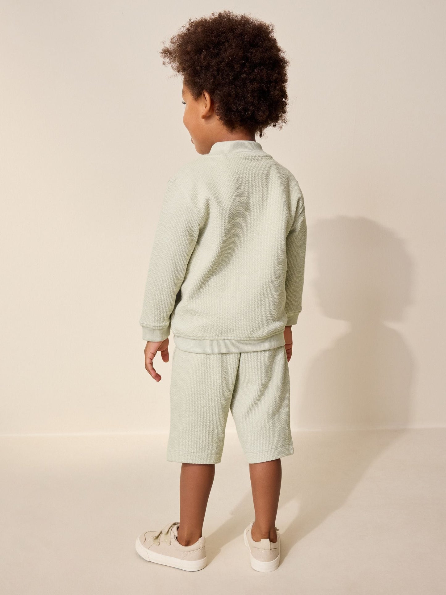 Sage Green Jersey Bomber and Shorts Set (3mths-7yrs) image 3