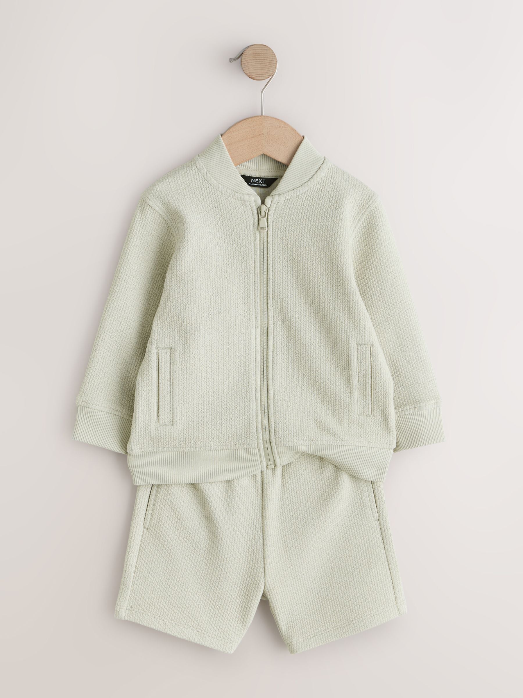 Sage Green Jersey Bomber and Shorts Set (3mths-7yrs) image 5