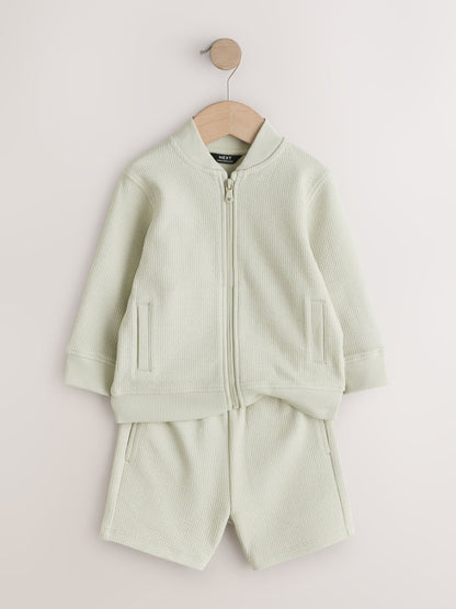Sage Green Jersey Bomber and Shorts Set (3mths-7yrs) image 5