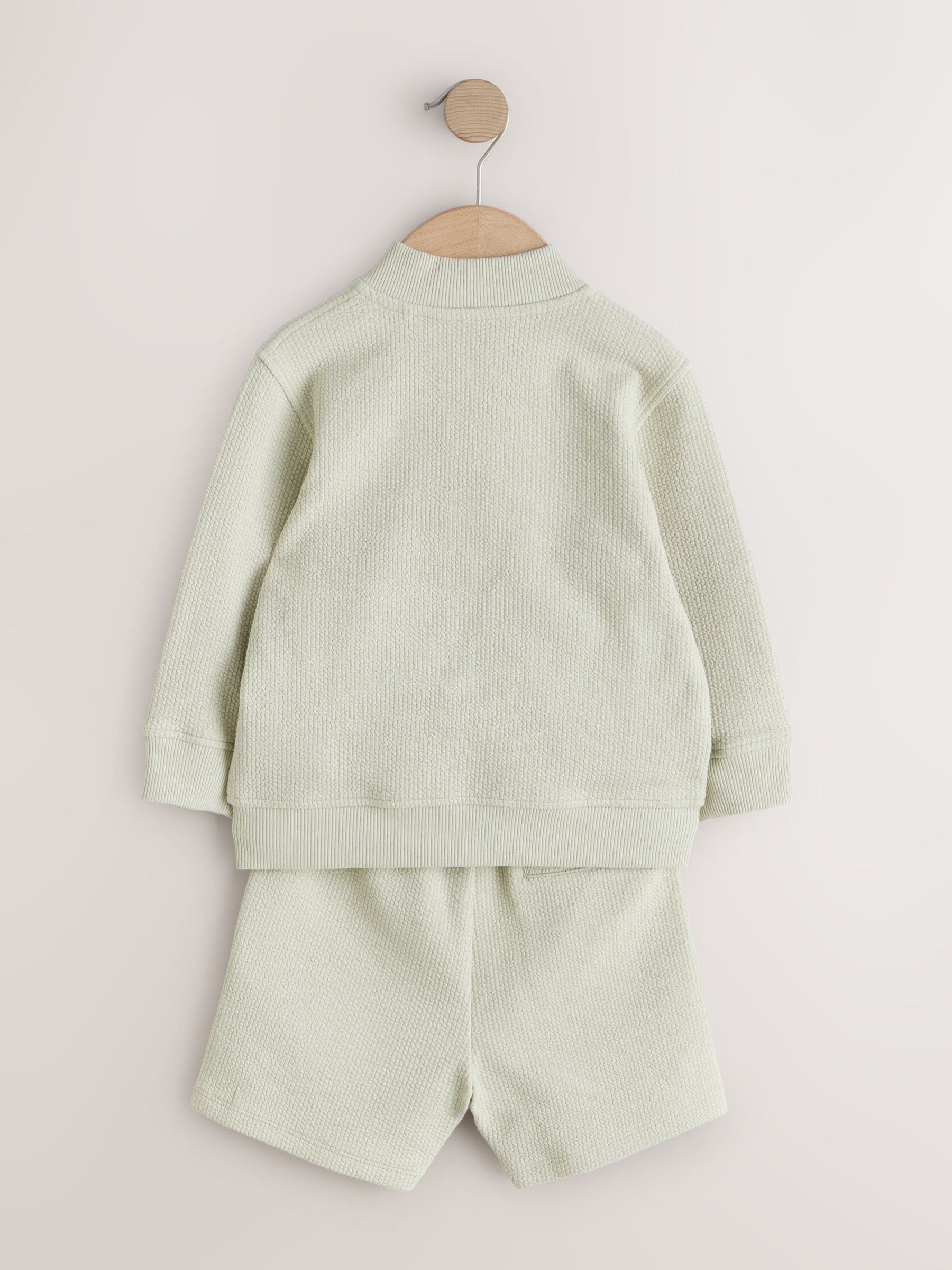 Sage Green Jersey Bomber and Shorts Set (3mths-7yrs) image 6