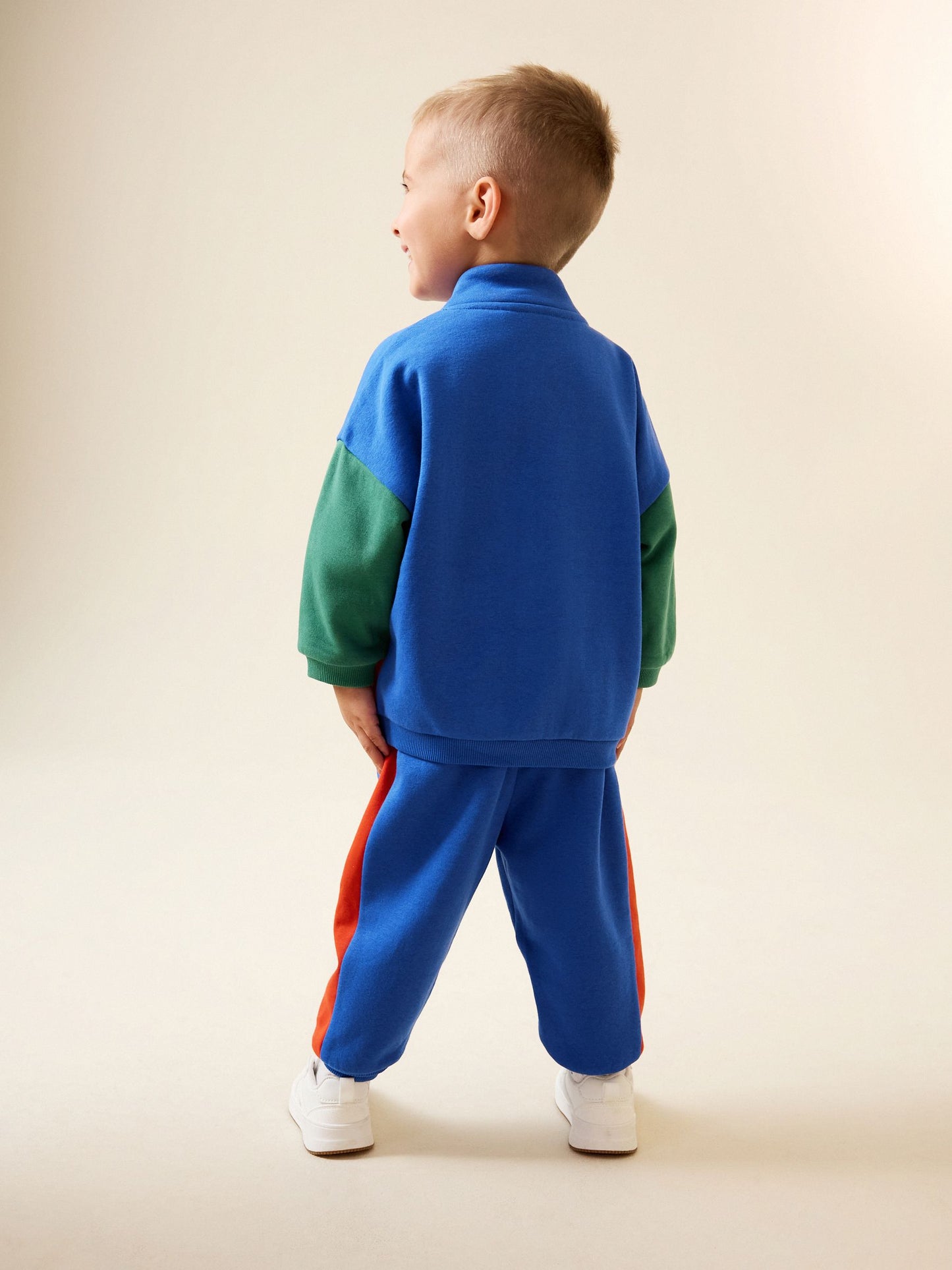 Green/Blue Colour Block Full Zip Sweat and Joggers Set (3mths-7yrs) image 3