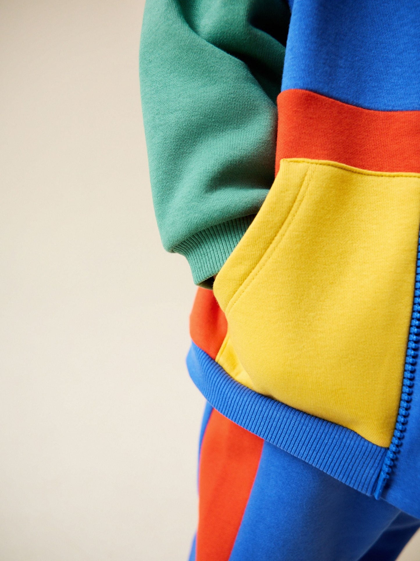 Green/Blue Colour Block Full Zip Sweat and Joggers Set (3mths-7yrs) image 4