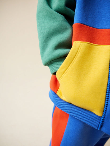 Green/Blue Colour Block Full Zip Sweat and Joggers Set (3mths-7yrs) image 4