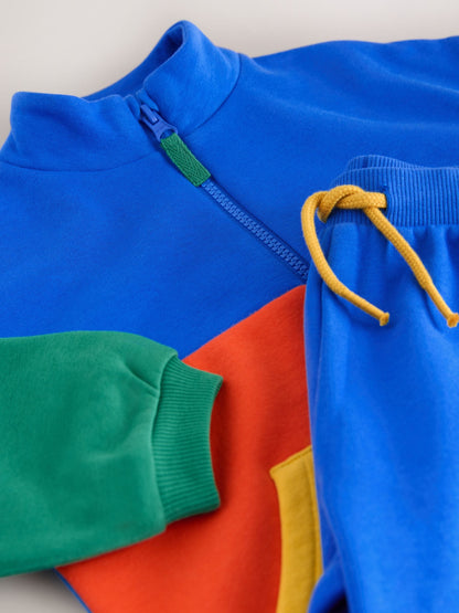 Green/Blue Colour Block Full Zip Sweat and Joggers Set (3mths-7yrs) image 9