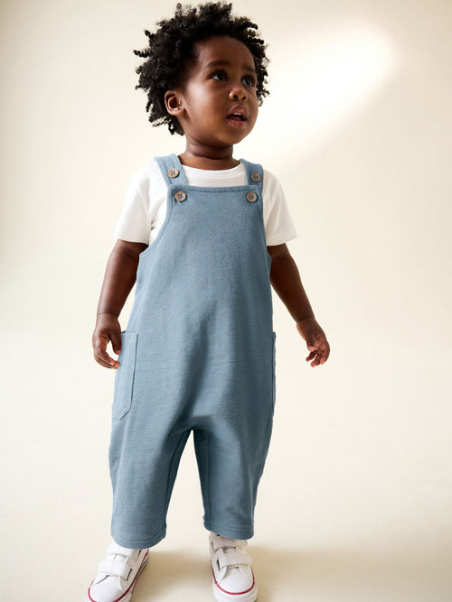 Blue Dungarees and T-Shirt Set (3mths-7yrs) image 1