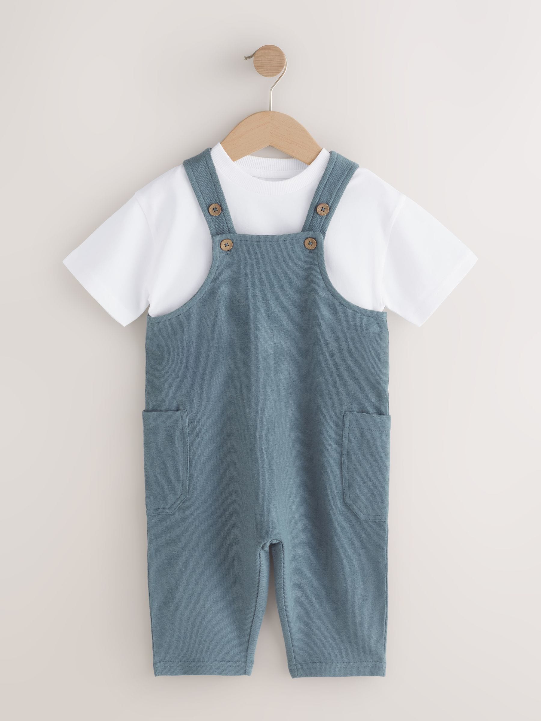Blue Dungarees and T-Shirt Set (3mths-7yrs) image 4