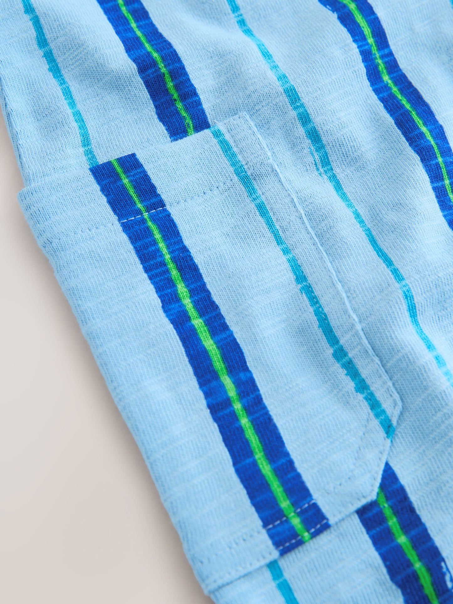 Blue Striped Textured Cotton Romper (3mths-7yrs) image 4