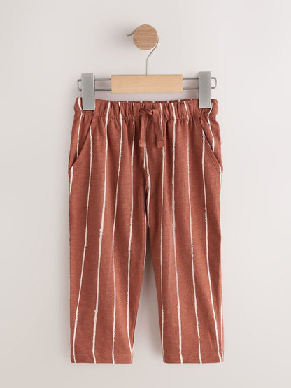 Rust Stripe Tan Brown And Grey Stripe Joggers 3 Pack (3mths-7yrs) image 4