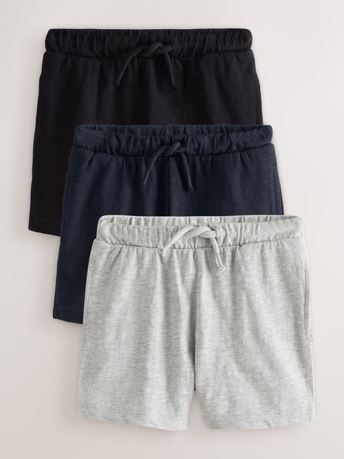Black/Grey/Navy Blue Textured Shorts 3 Pack (3mths-7yrs) image 1