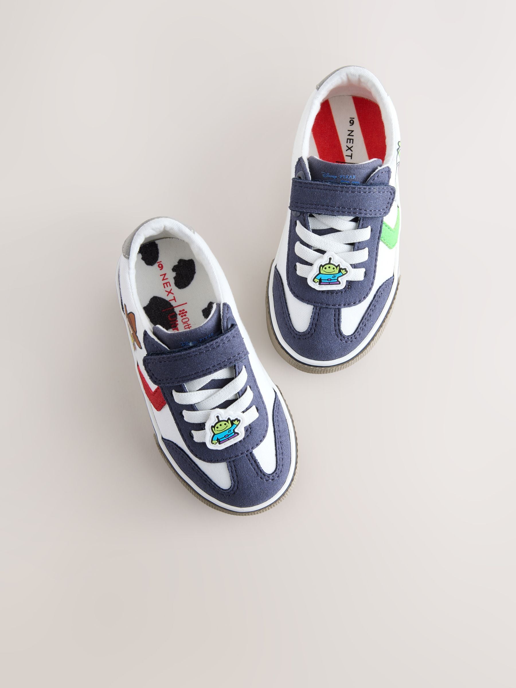 White Toy Story Standard Fit (F) Touch Fastening Elastic Lace Trainers image 4