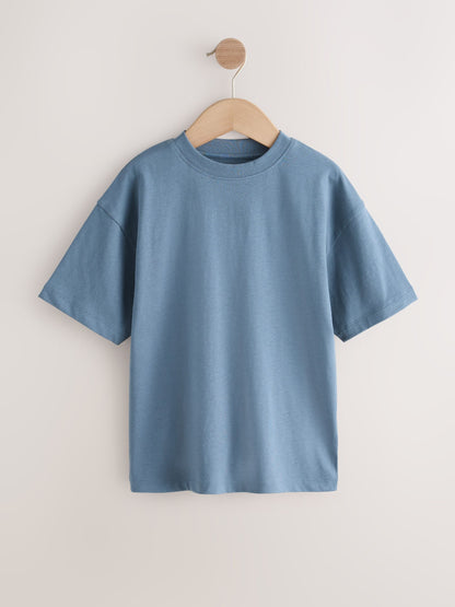 Dsiney Kidz - Navy/Mid Blue/Charcoal/Light Blue Relaxed Fit Short Sleeves T-Shirts 4 Pack (3-16yrs) image 4
