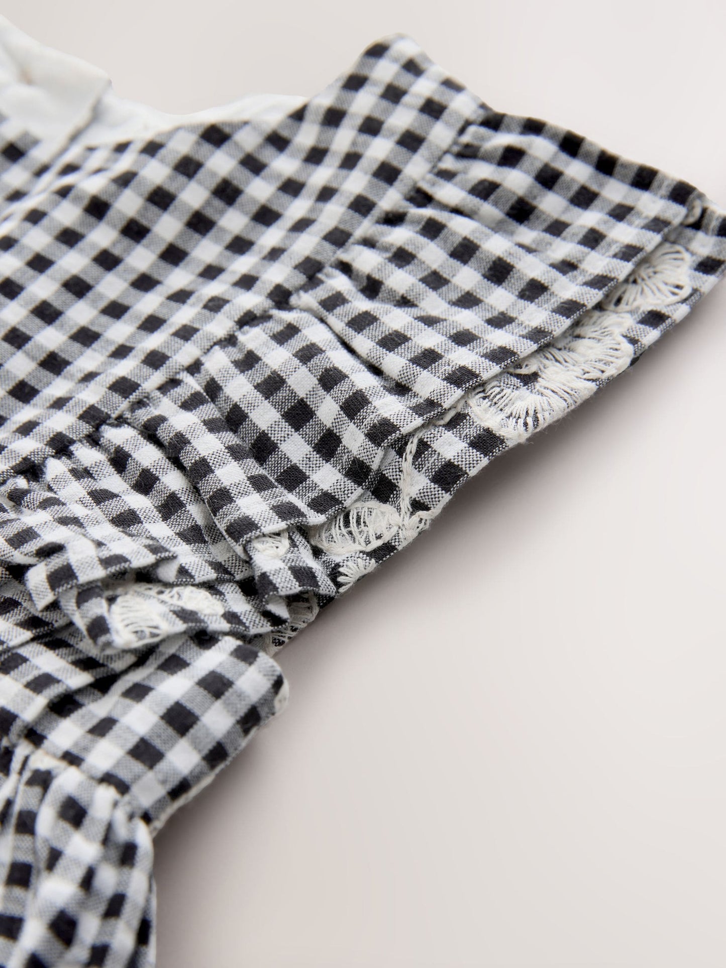 Black/White Gingham Embroidered Frill Sleeve Dress (3mths-8yrs) image 6