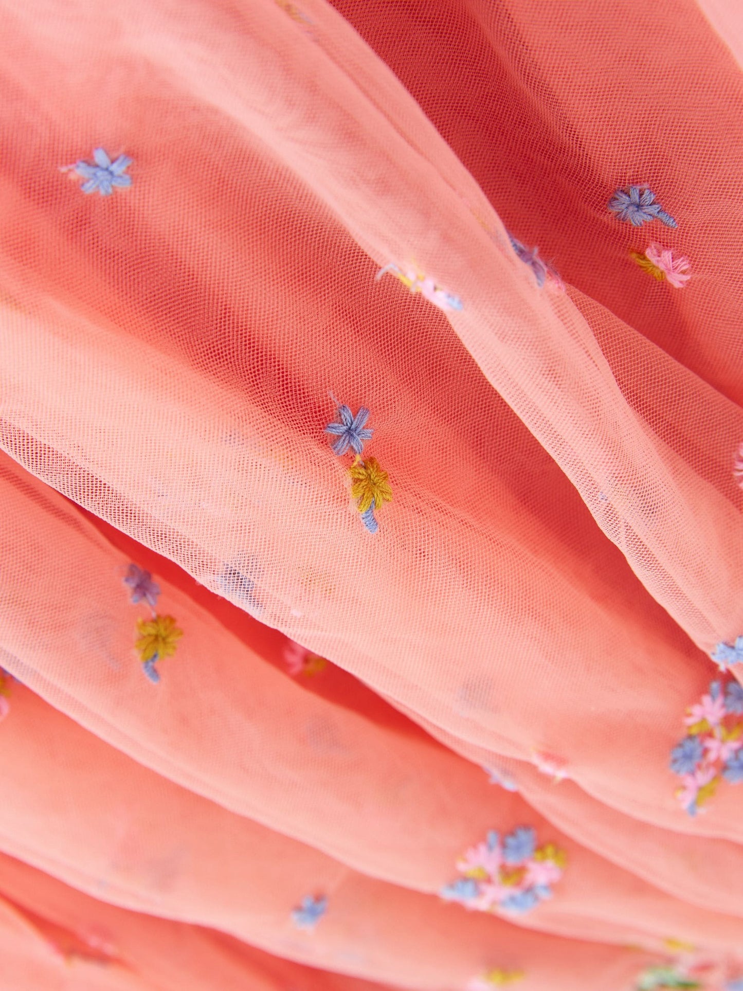 Peach Pink Embroidered Mesh Dress (3mths-8yrs) image 6