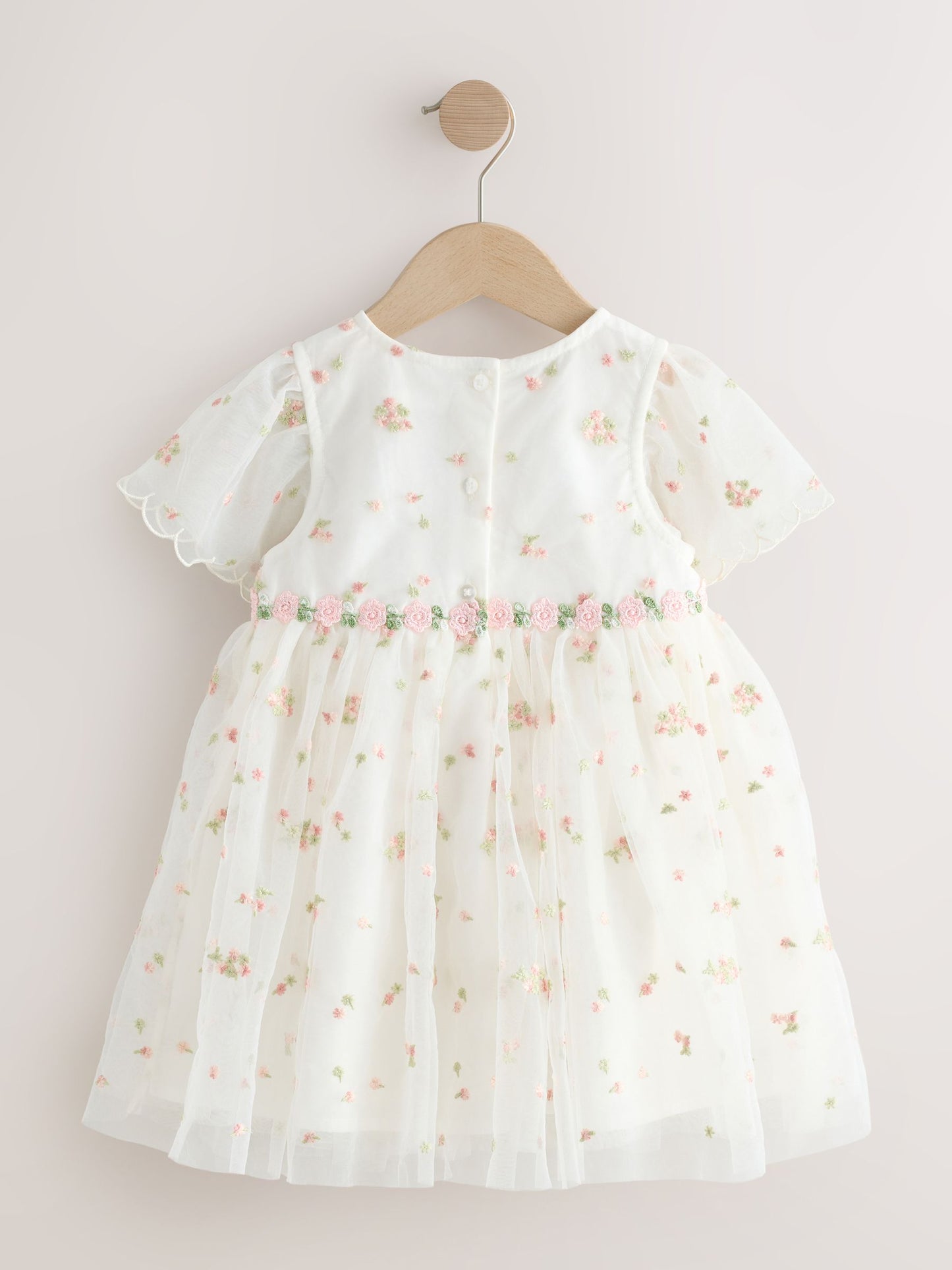 Ivory Embroidered Mesh Dress (3mths-8yrs) image 5
