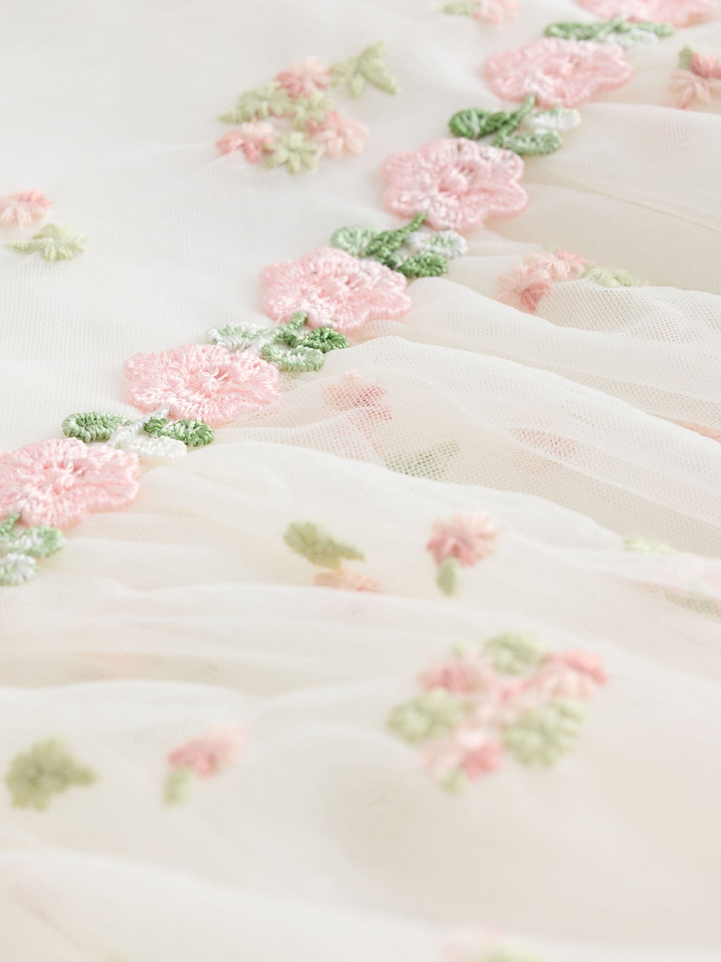 Ivory Embroidered Mesh Dress (3mths-8yrs) image 6