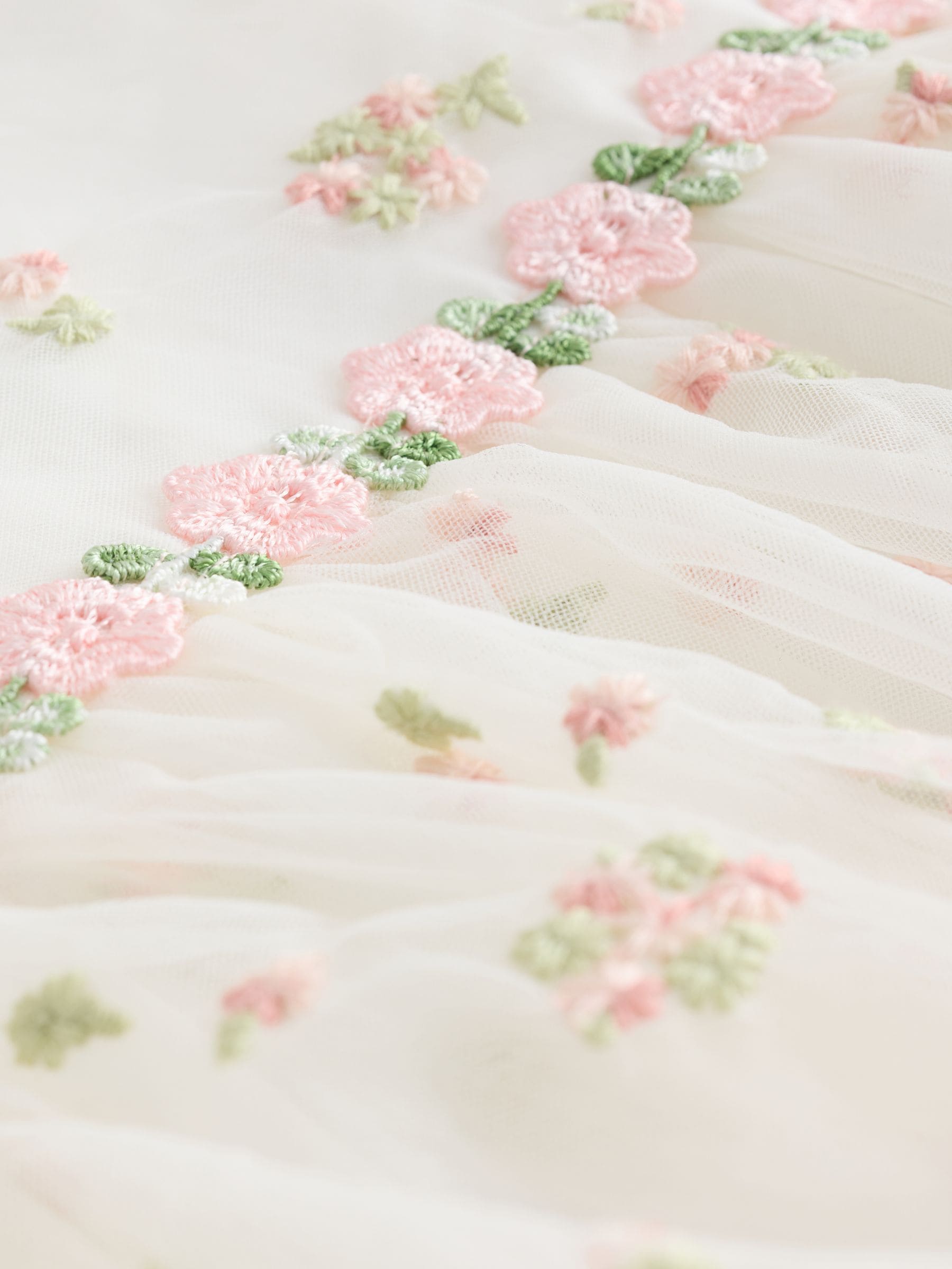 Ivory Embroidered Mesh Dress (3mths-8yrs) image 6