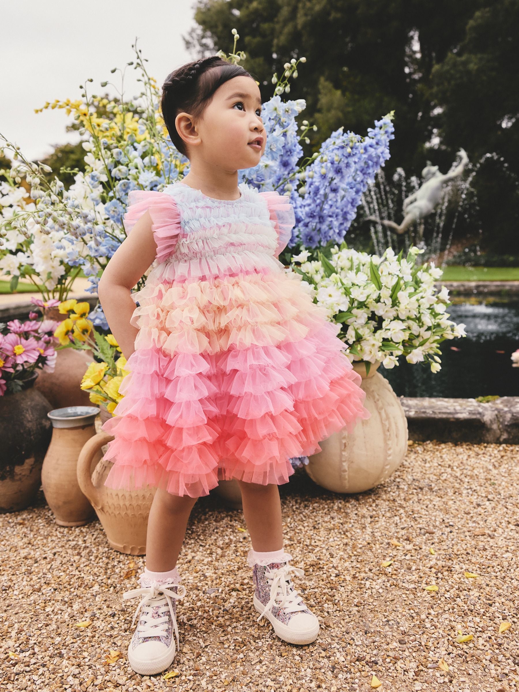Rainbow Tiered Mesh Party Dress (3mths-8yrs) image 1