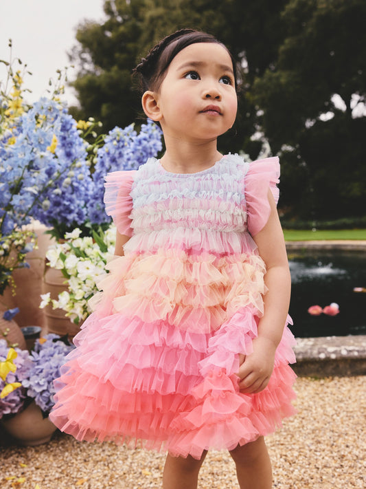 Rainbow Tiered Mesh Party Dress (3mths-8yrs) image 2