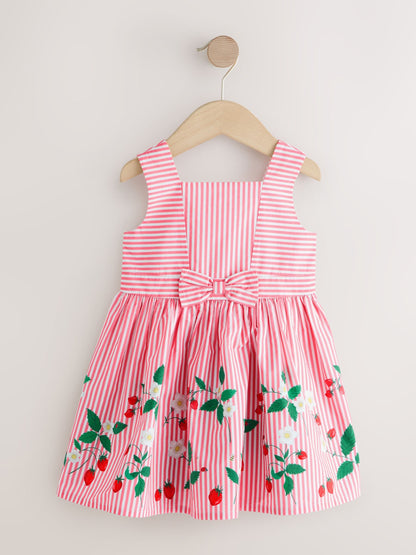 Red Strawberry Stripe Bow Front Prom Dress (3mths-8yrs) image 5