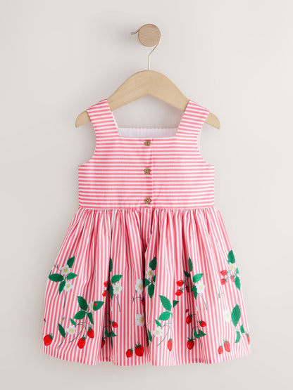 Red Strawberry Stripe Bow Front Prom Dress (3mths-8yrs) image 6