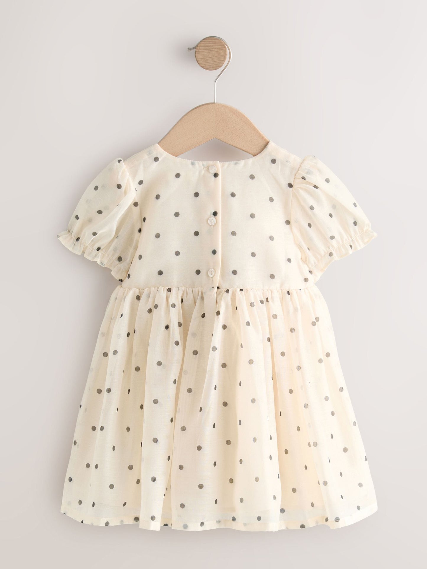 Ecru Spot Bow Dress (3mths-8yrs) image 5