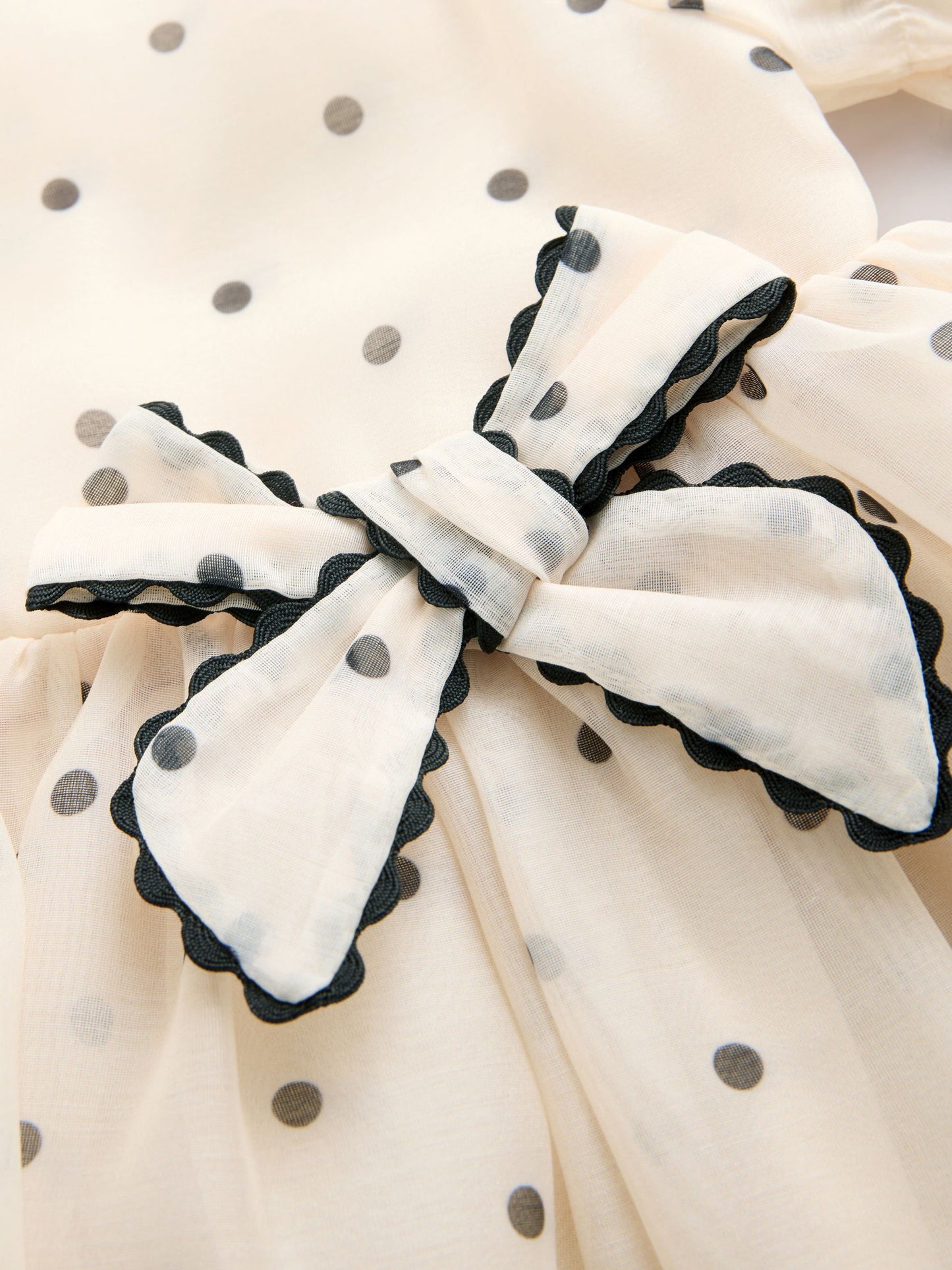 Ecru Spot Bow Dress (3mths-8yrs) image 6