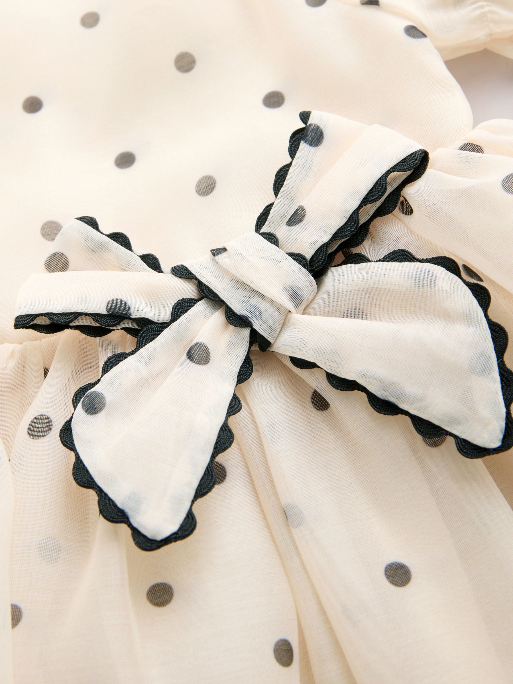 Ecru Spot Bow Dress (3mths-8yrs) image 6