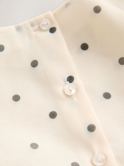 Ecru Spot Bow Dress (3mths-8yrs)