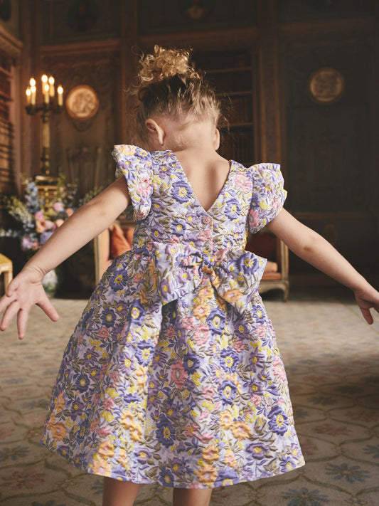 Purple Floral Jacquard Prom Dress (3mths-8yrs) - image 2