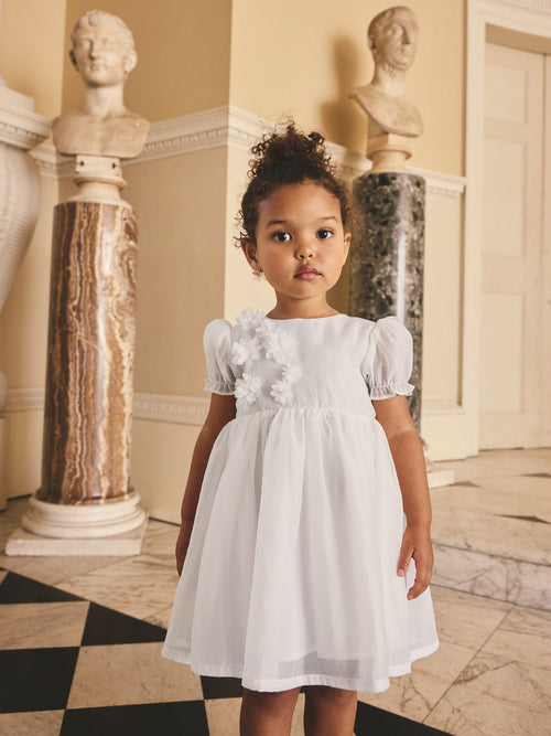Dsiney Kidz - White Flower Corsage Dress (3mths-8yrs) image 1