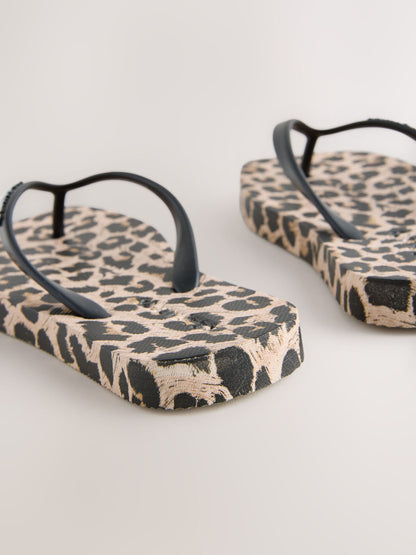 smALLSAINTS Leopard Square Toe Flip Flops - image 5