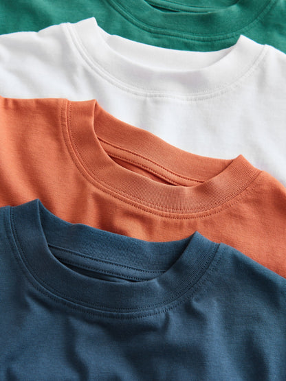 Dsiney Kidz - White/Navy/Green/Orange Relaxed Fit Short Sleeves T-Shirts 4 Pack (3-16yrs) image 8