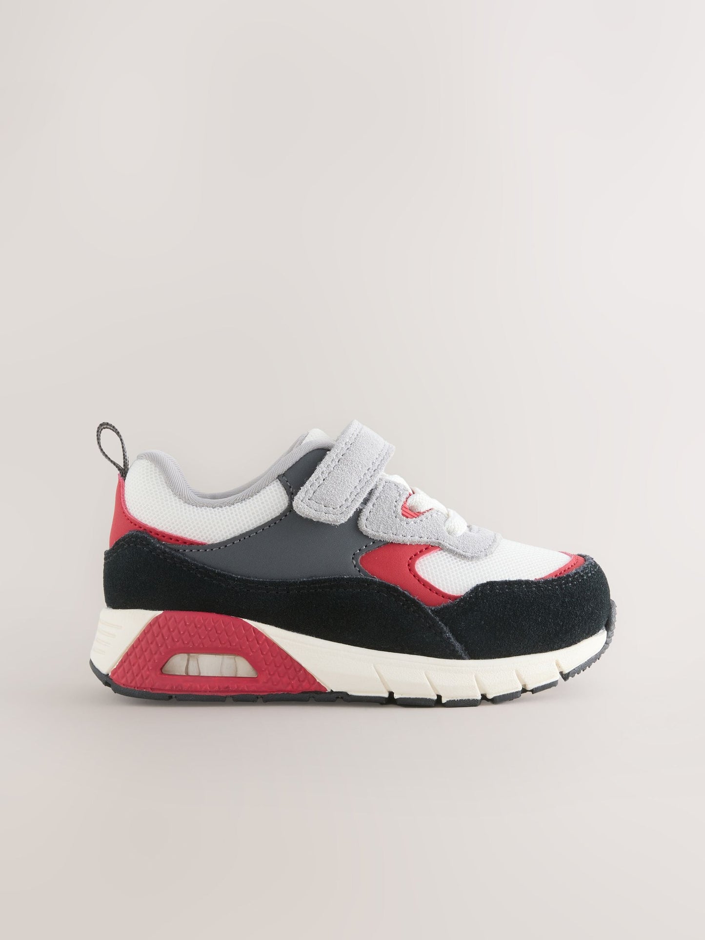 Black/Red Standard Fit (F) Elastic Lace Trainers image 5