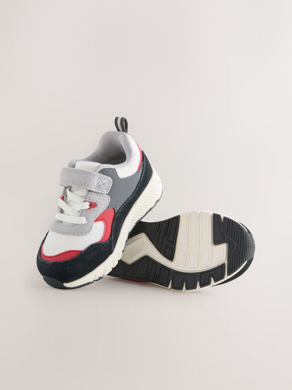 Black/Red Standard Fit (F) Elastic Lace Trainers image 6