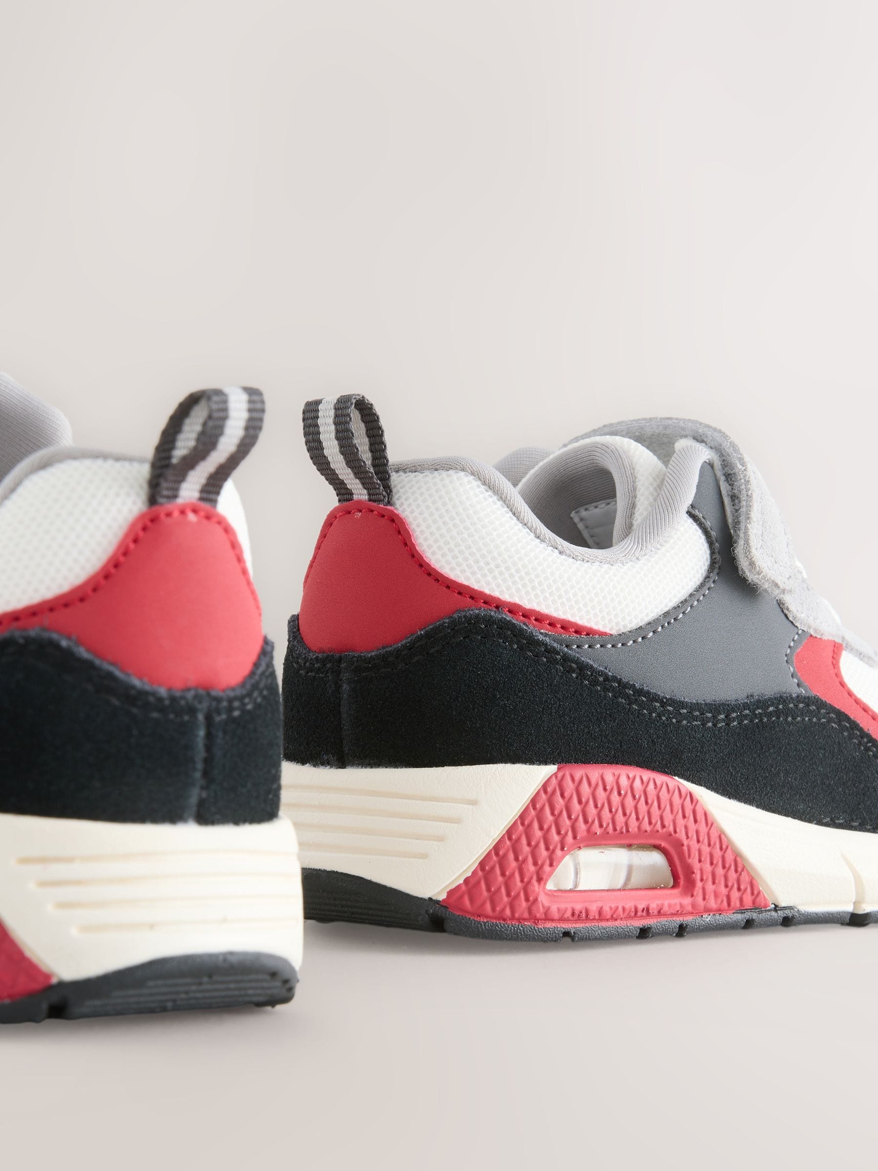 Black/Red Standard Fit (F) Elastic Lace Trainers image 7
