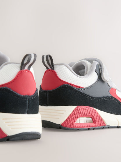 Black/Red Standard Fit (F) Elastic Lace Trainers image 7