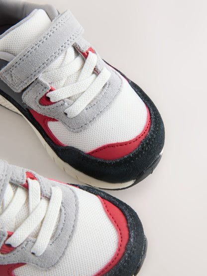Black/Red Standard Fit (F) Elastic Lace Trainers image 8
