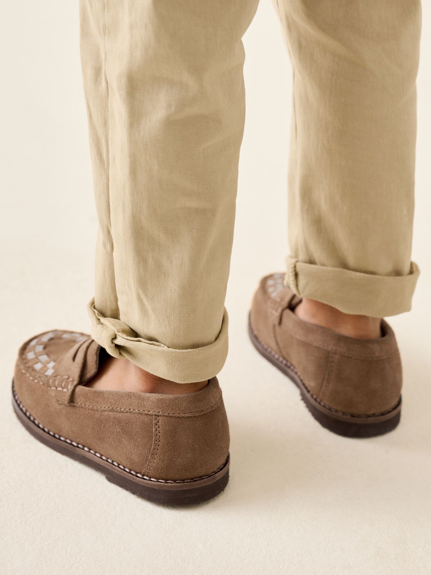 Tan Brown Standard Fit (F) Leather Loafers image 4