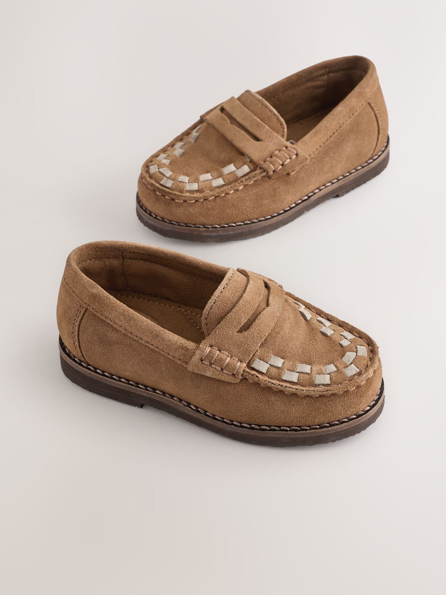 Tan Brown Standard Fit (F) Leather Loafers image 6