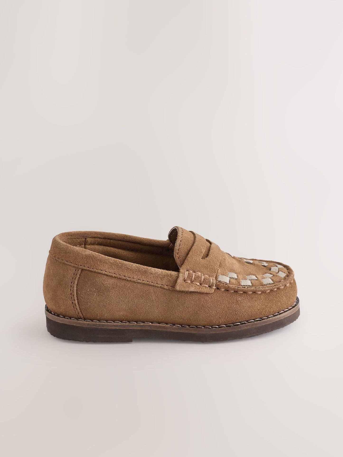 Tan Brown Standard Fit (F) Leather Loafers image 6
