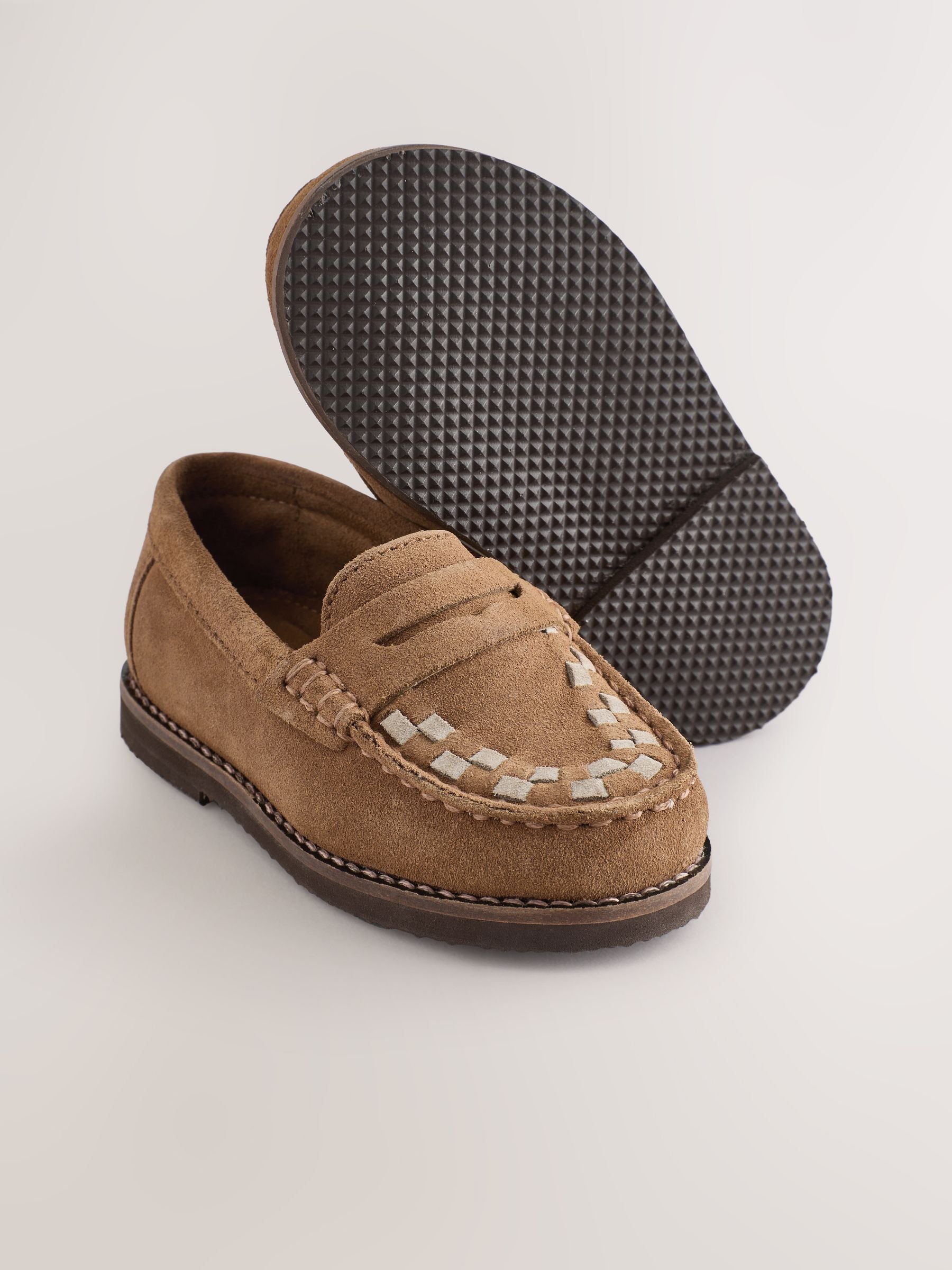 Tan Brown Standard Fit (F) Leather Loafers image 7