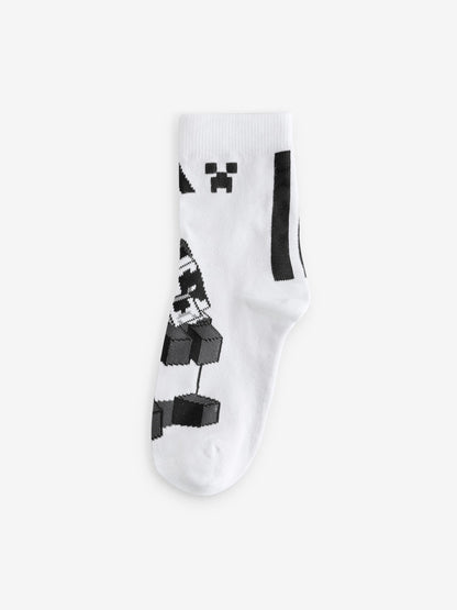 adidas Green Little Kids Minecraft Crew Socks 3 Pack image 2