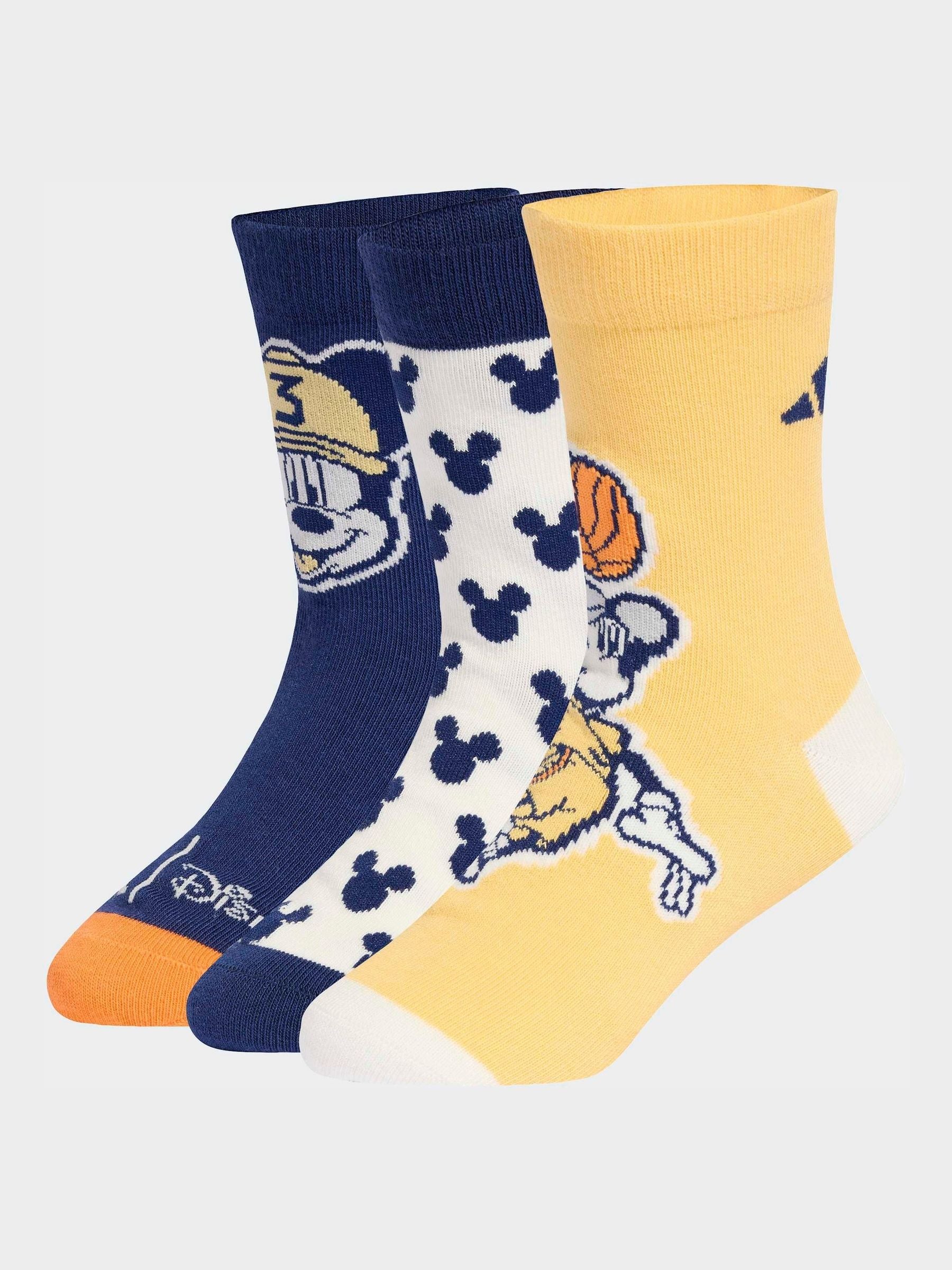 adidas Blue Little Kids Disney Mickey Mouse Crew Socks 3 Pack image 1