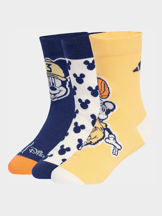 adidas Blue Little Kids Disney Mickey Mouse Crew Socks 3 Pack image 1