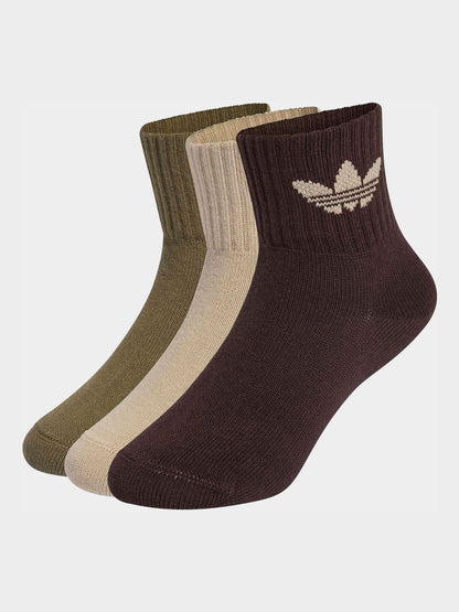 adidas Originals Dark Brown 3 Pack Ankle Socks image 1