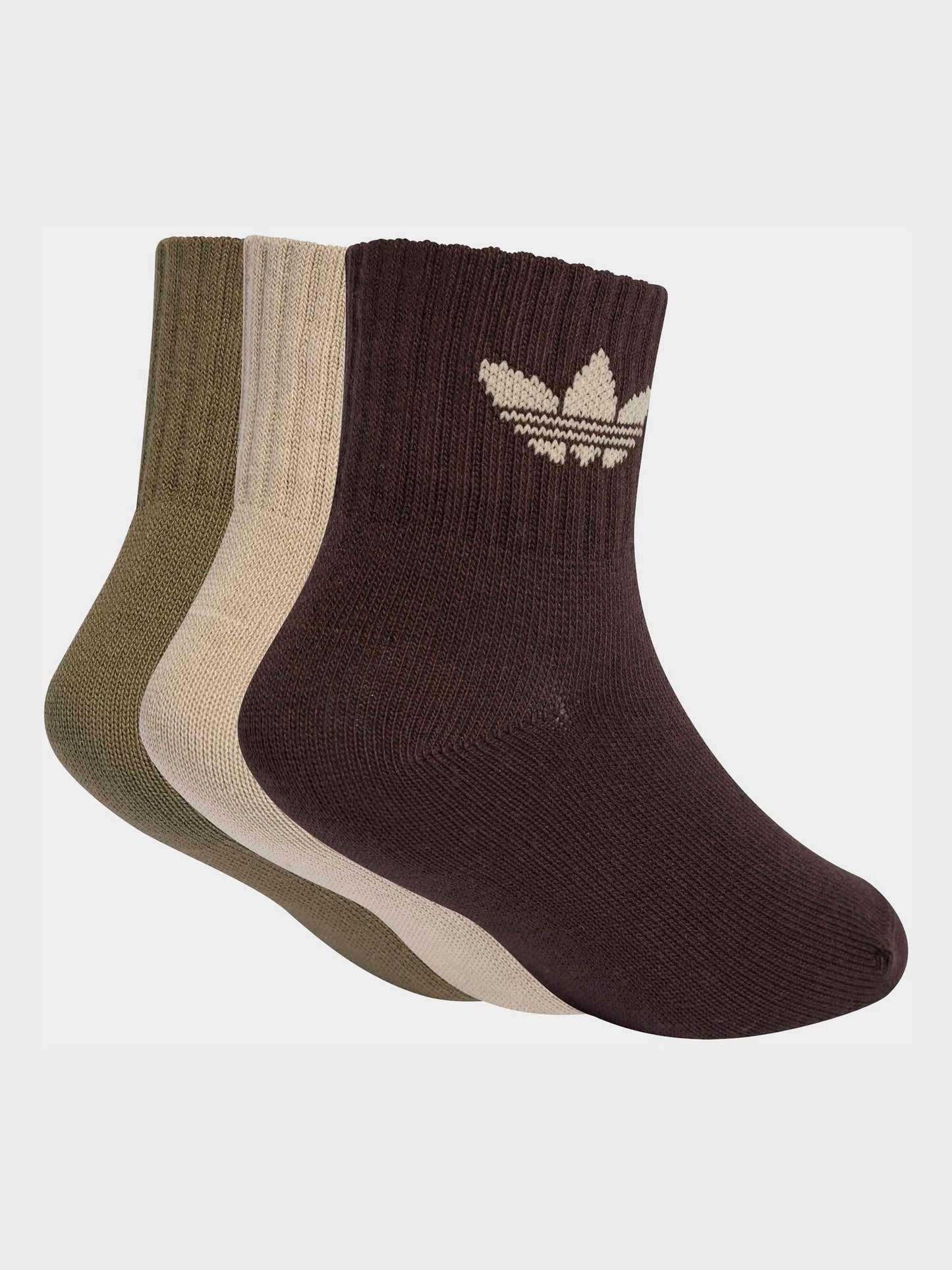 adidas Originals Dark Brown 3 Pack Ankle Socks image 2
